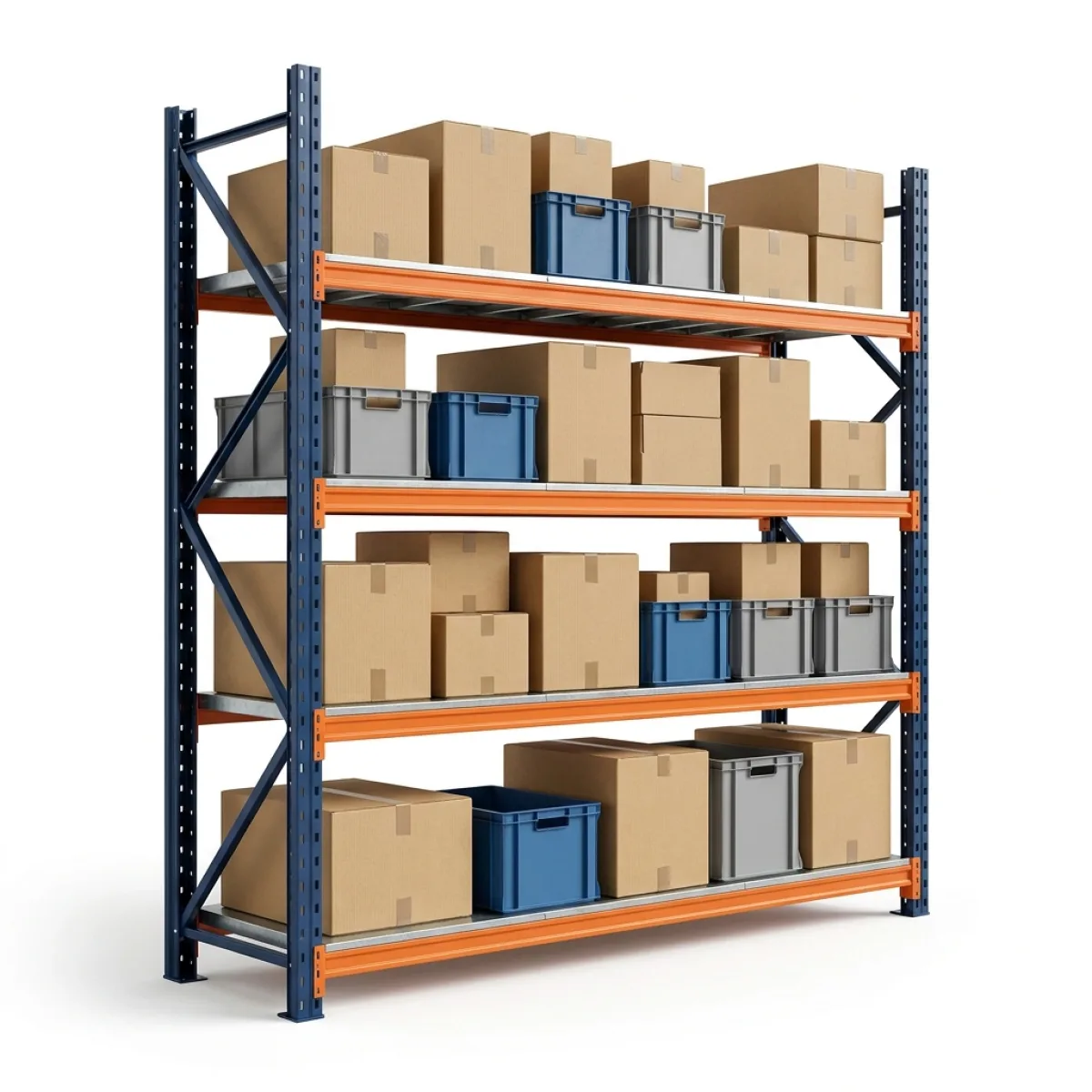 Scaffalatura per Carichi Pesanti 800 kg · 4 Livelli · 250x200x60 cm Blu/Arancione 2