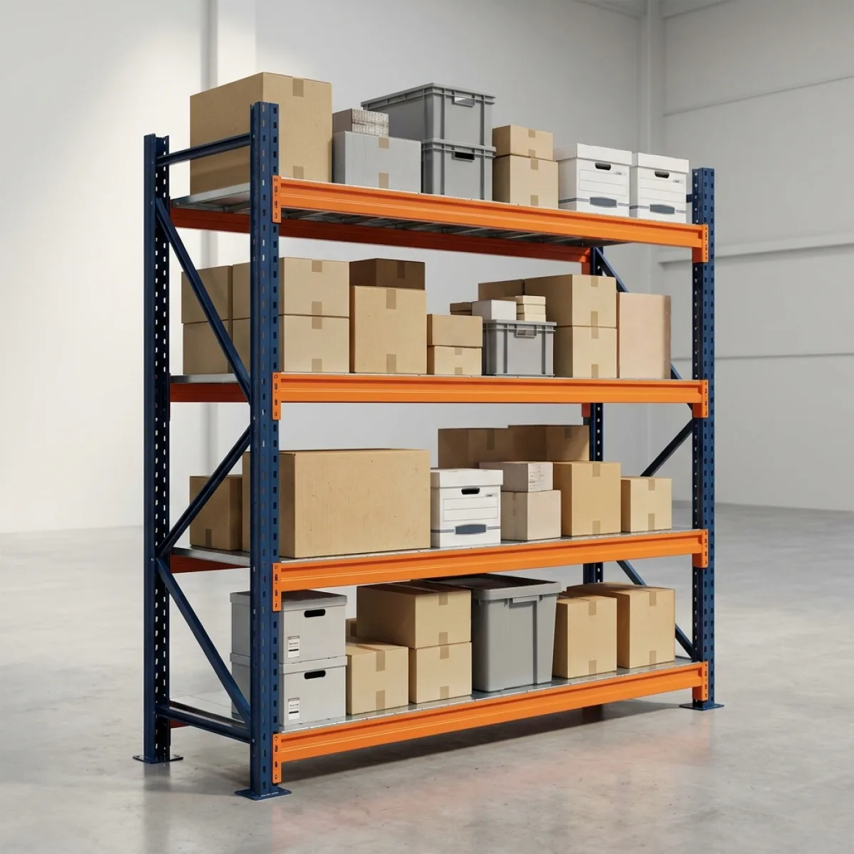 Scaffalatura per Carichi Pesanti 800 kg · 4 Livelli · 250x200x60 cm Blu/Arancione 9