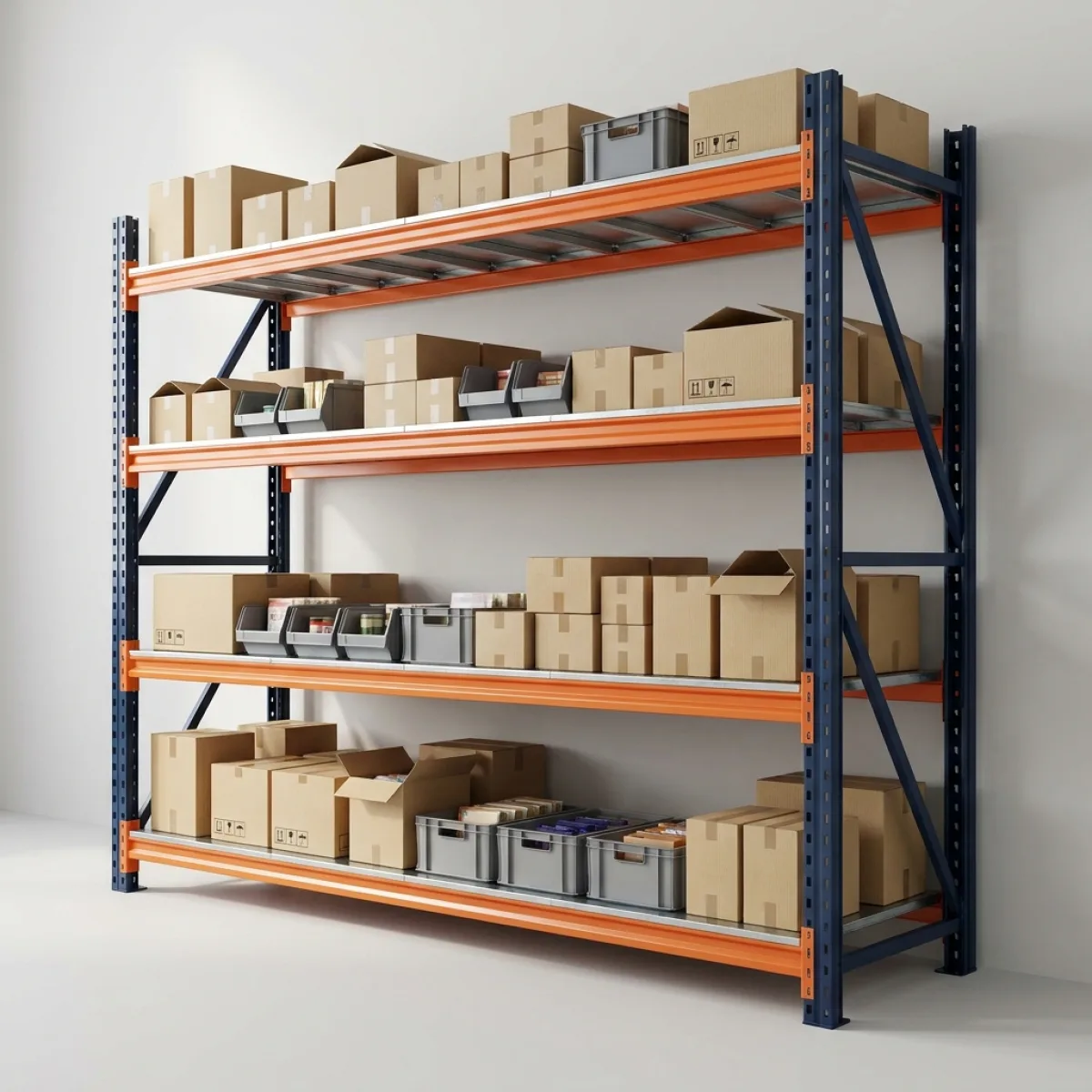 Scaffalatura per Carichi Pesanti 800 kg · 4 Livelli · 250x200x60 cm Blu/Arancione 10