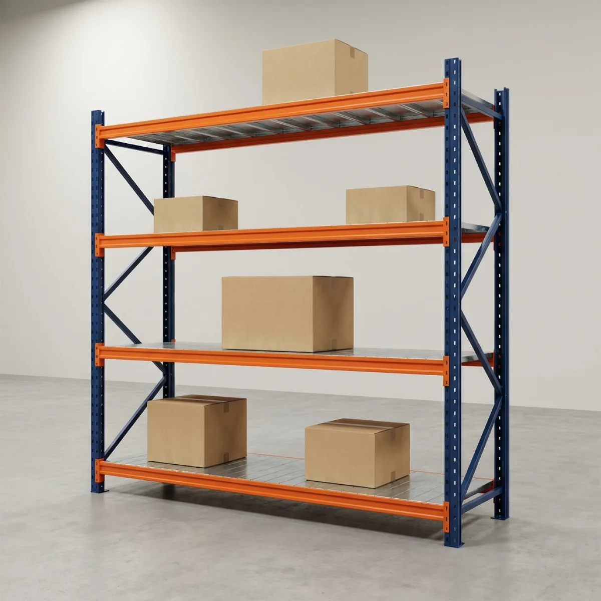 Scaffalatura per Carichi Pesanti 800 kg · 4 Livelli · 250x200x60 cm Blu/Arancione 11