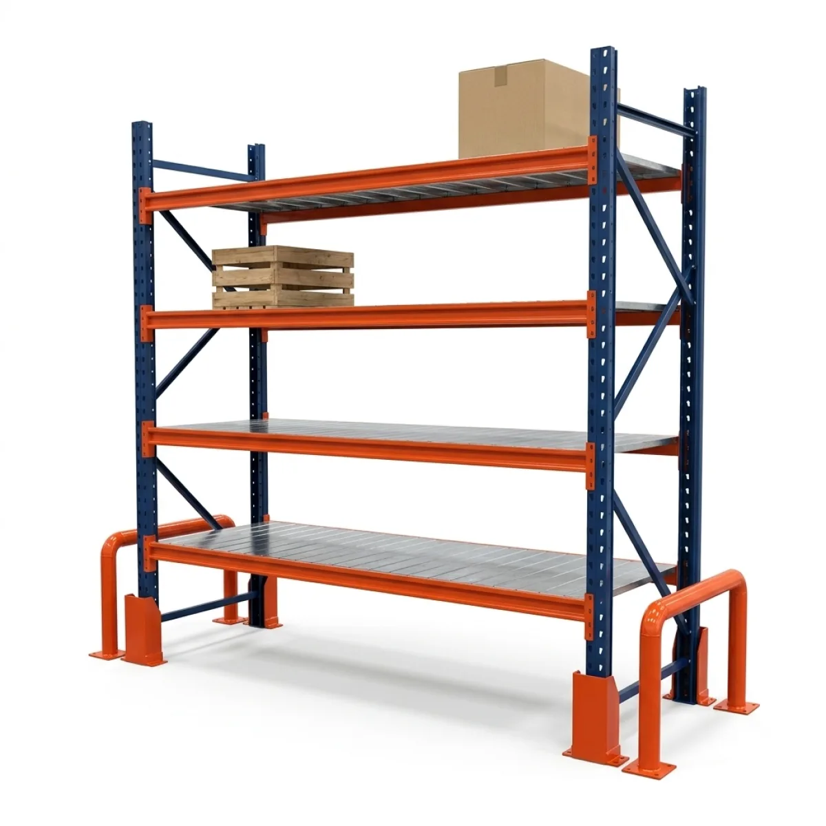 Scaffalatura per Carichi Pesanti 800 kg · 4 Livelli · 250x200x60 cm Blu/Arancione 8