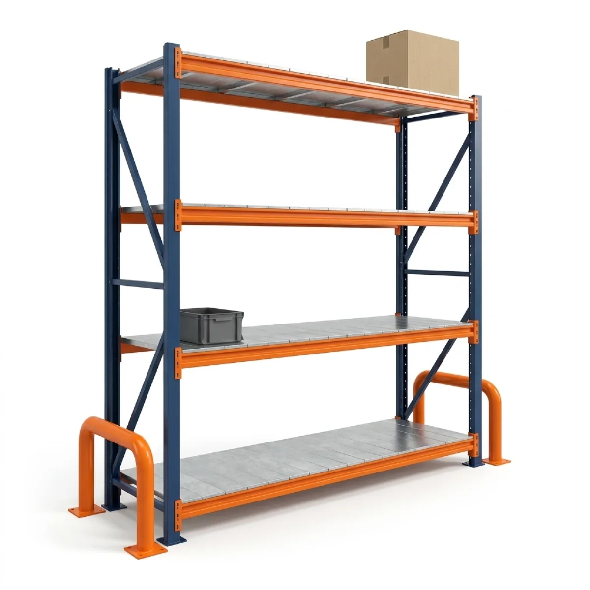 Scaffalatura per Carichi Pesanti 800 kg · 4 Livelli · 250x200x60 cm Blu/Arancione 7