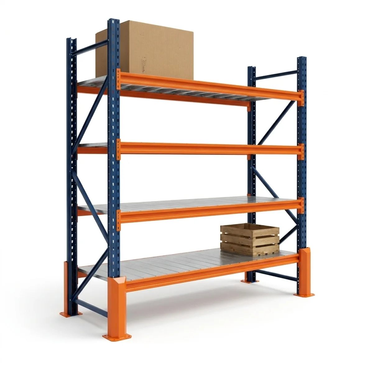 Scaffalatura per Carichi Pesanti 800 kg · 4 Livelli · 250x200x60 cm Blu/Arancione 6