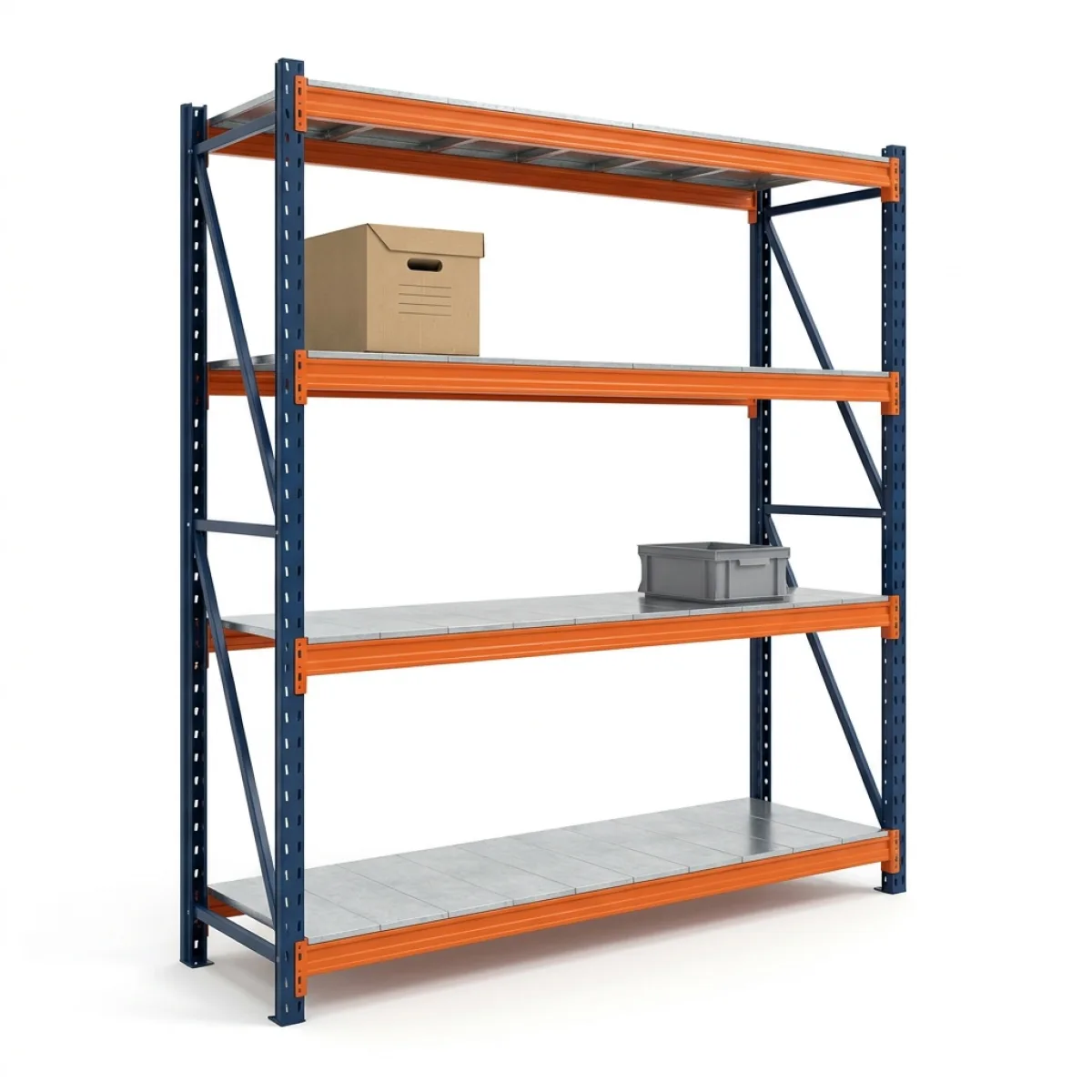 Estante de Picking Industrial 800 kg · 4 Níveis · 250x200x60 cm