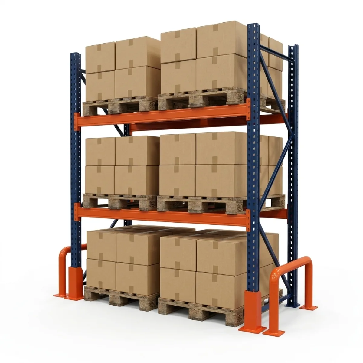 Rack de rangement industriel 1000 kg · 2 niveaux · 255x184 cm Bleu/Orange 7