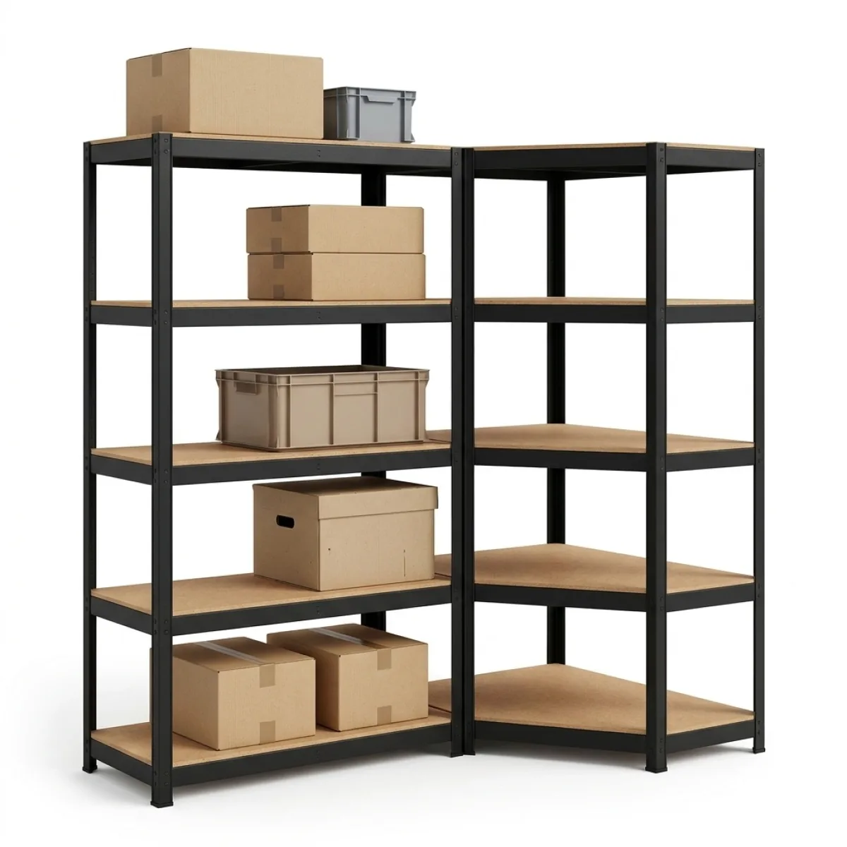 Prateleira para Organizar Garagem em L Direita 1 Módulo · 180x90x40 cm