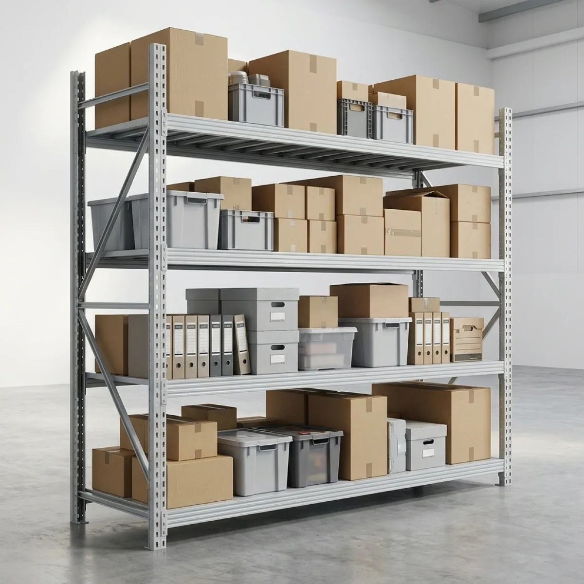Scaffale Metallico Resistente 200 kg · 200x200x60 cm · Grigio Grigio 9