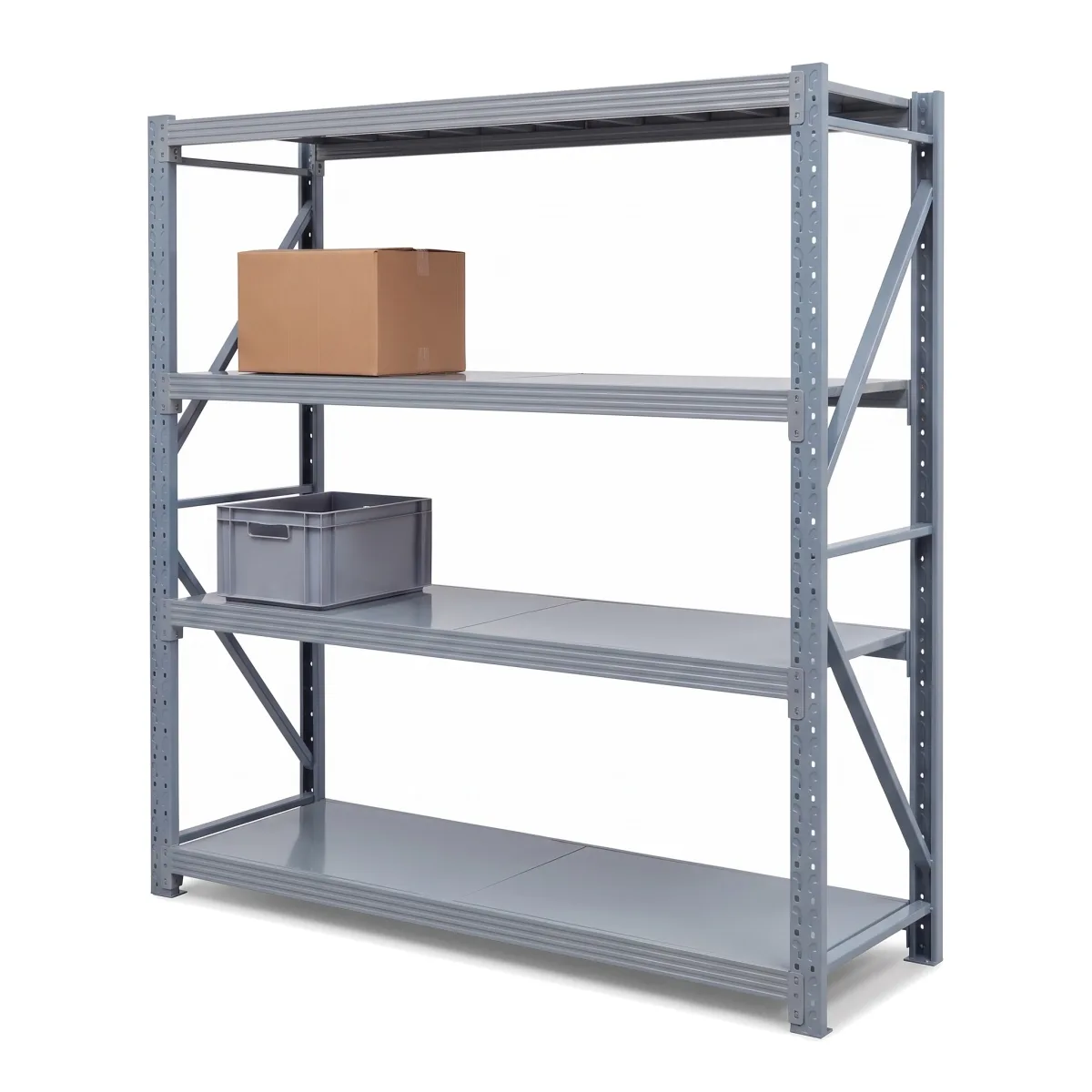Scaffale Metallico Resistente 200 kg · 200x200x60 cm · Grigio