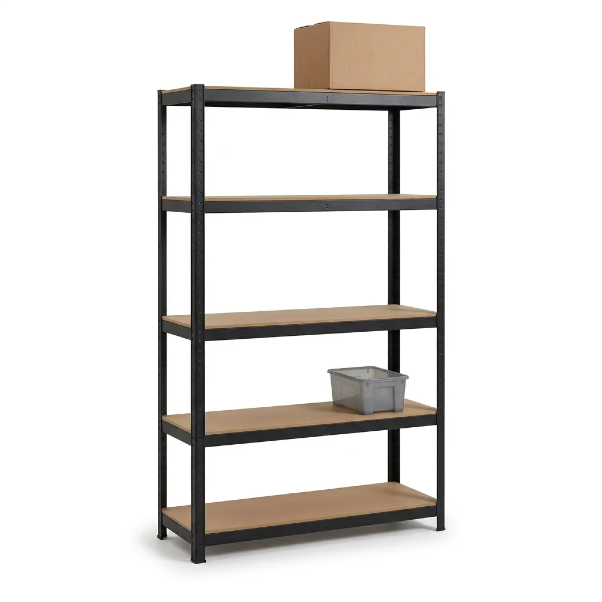 Estantes para Arrumos Reta 1 Módulo · 180x90x40 cm · Preto Fosco