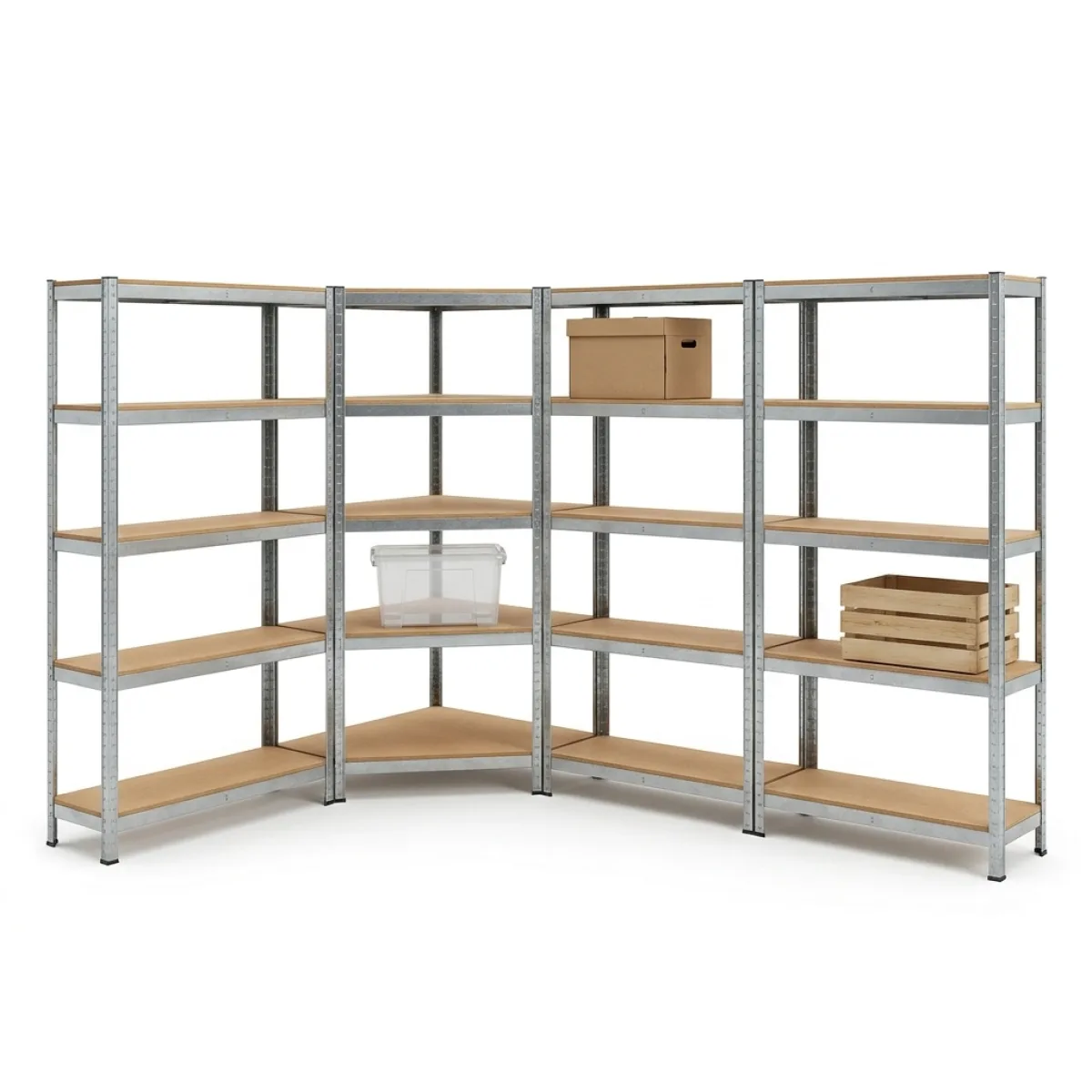 Prateleiras MDF para Loja em L Esquerda 3 Módulos · 180x90x30 cm