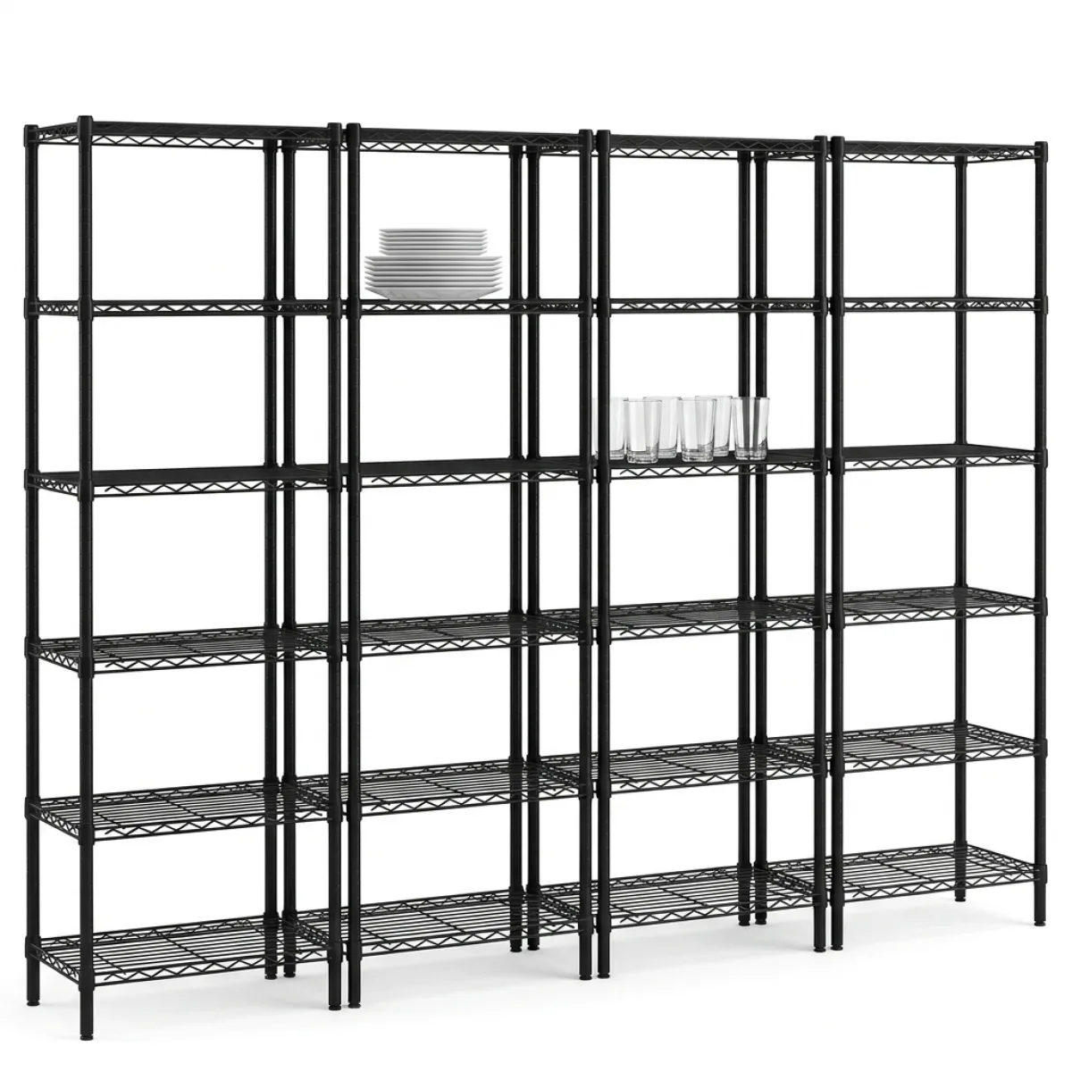 Prateleira de Arame Industrial 4 Módulos · 150x75x30 cm · 150 kg