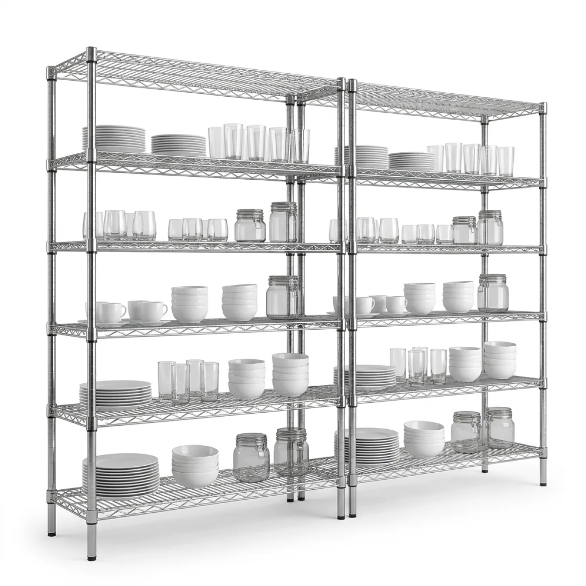 Estante de Aço Cromado 2 Módulos · 180x120x45 cm · 150 kg
