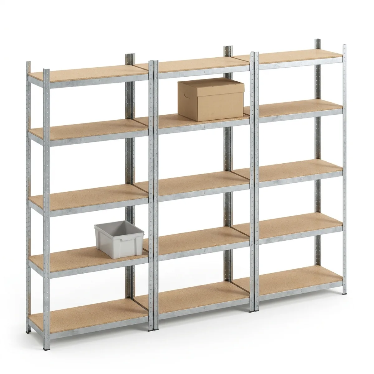 Prateleira para Loja Reta 3 Módulos · 180x90x40 cm · Galvanizado