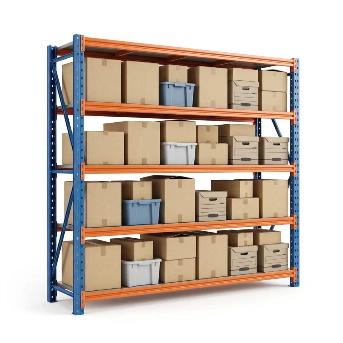 Scaffale a Bulloni per Magazzino · 200x200x60 cm · Blu/Arancione Blu/Arancione 2