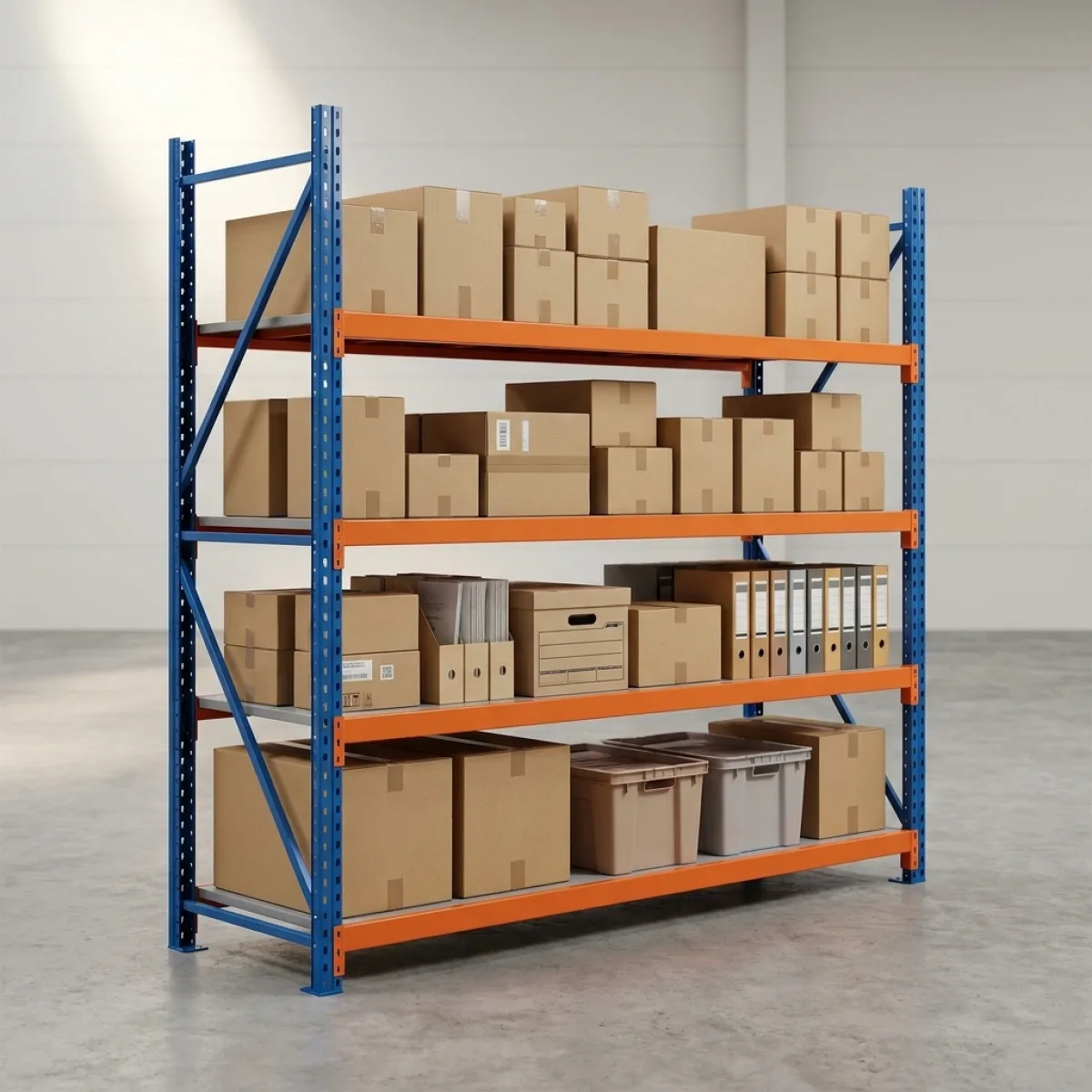 Scaffale a Bulloni per Magazzino · 200x200x60 cm · Blu/Arancione Blu/Arancione 9