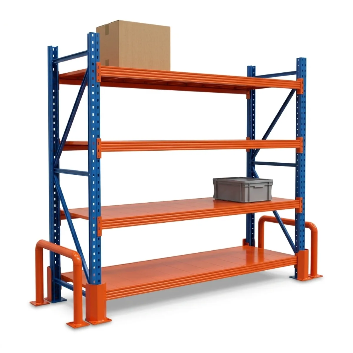 Scaffale a Bulloni per Magazzino · 200x200x60 cm · Blu/Arancione Blu/Arancione 8