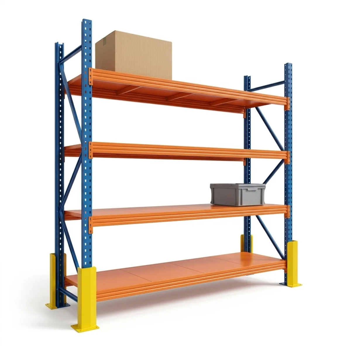 Scaffale a Bulloni per Magazzino · 200x200x60 cm · Blu/Arancione Blu/Arancione 3