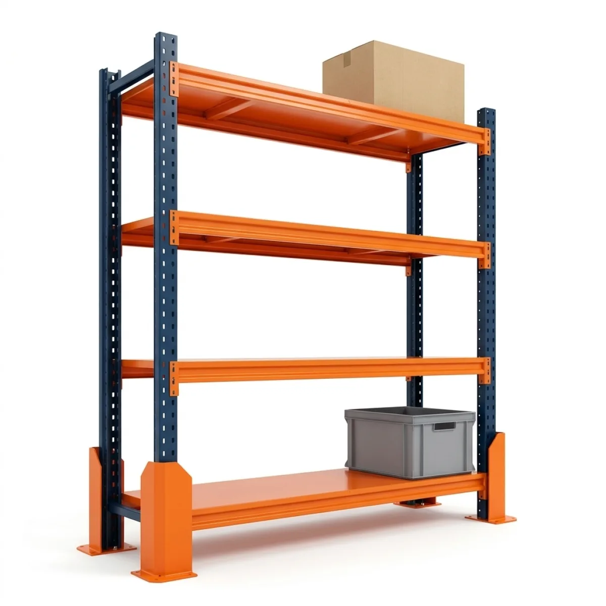 Scaffale a Bulloni per Magazzino · 200x200x60 cm · Blu/Arancione Blu/Arancione 6