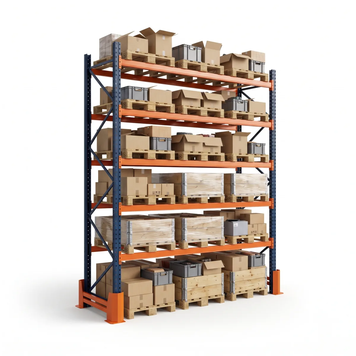 Étagères de Stockage pour Palettes 1000 kg · 5 Niveaux · 353x269 cm Bleu/Orange 14