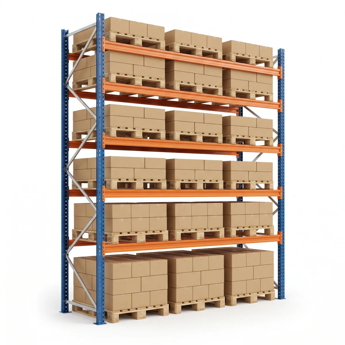 Étagères de Stockage pour Palettes 1000 kg · 5 Niveaux · 353x269 cm Bleu/Orange 15