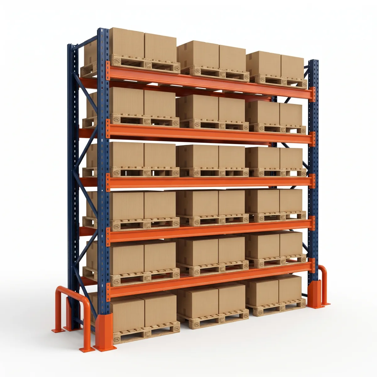 Étagères de Stockage pour Palettes 1000 kg · 5 Niveaux · 353x269 cm Bleu/Orange 7