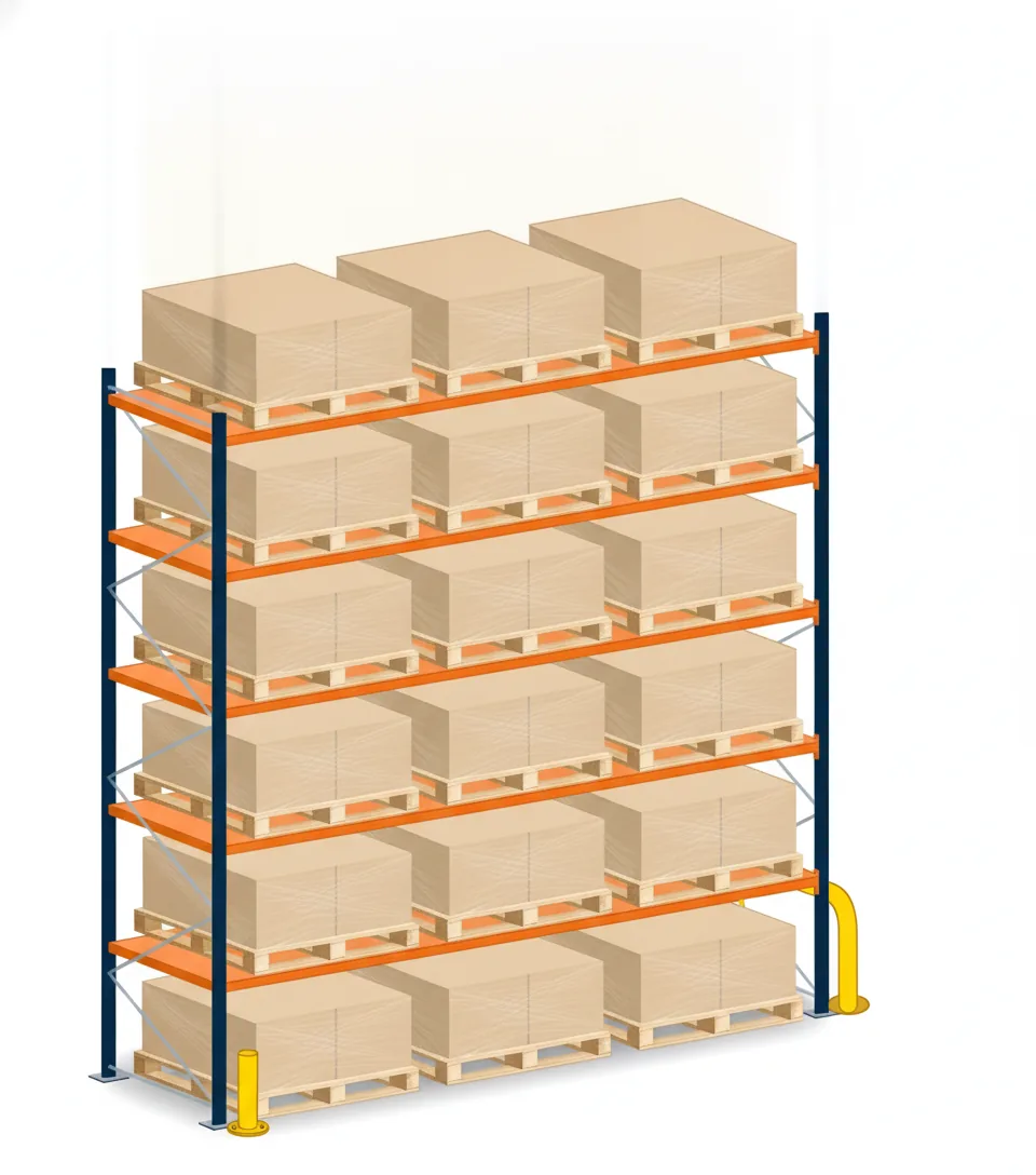 Étagères de Stockage pour Palettes 1000 kg · 5 Niveaux · 353x269 cm Bleu/Orange 3