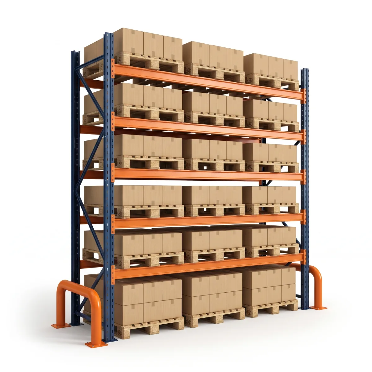 Étagères de Stockage pour Palettes 1000 kg · 5 Niveaux · 353x269 cm Bleu/Orange 6