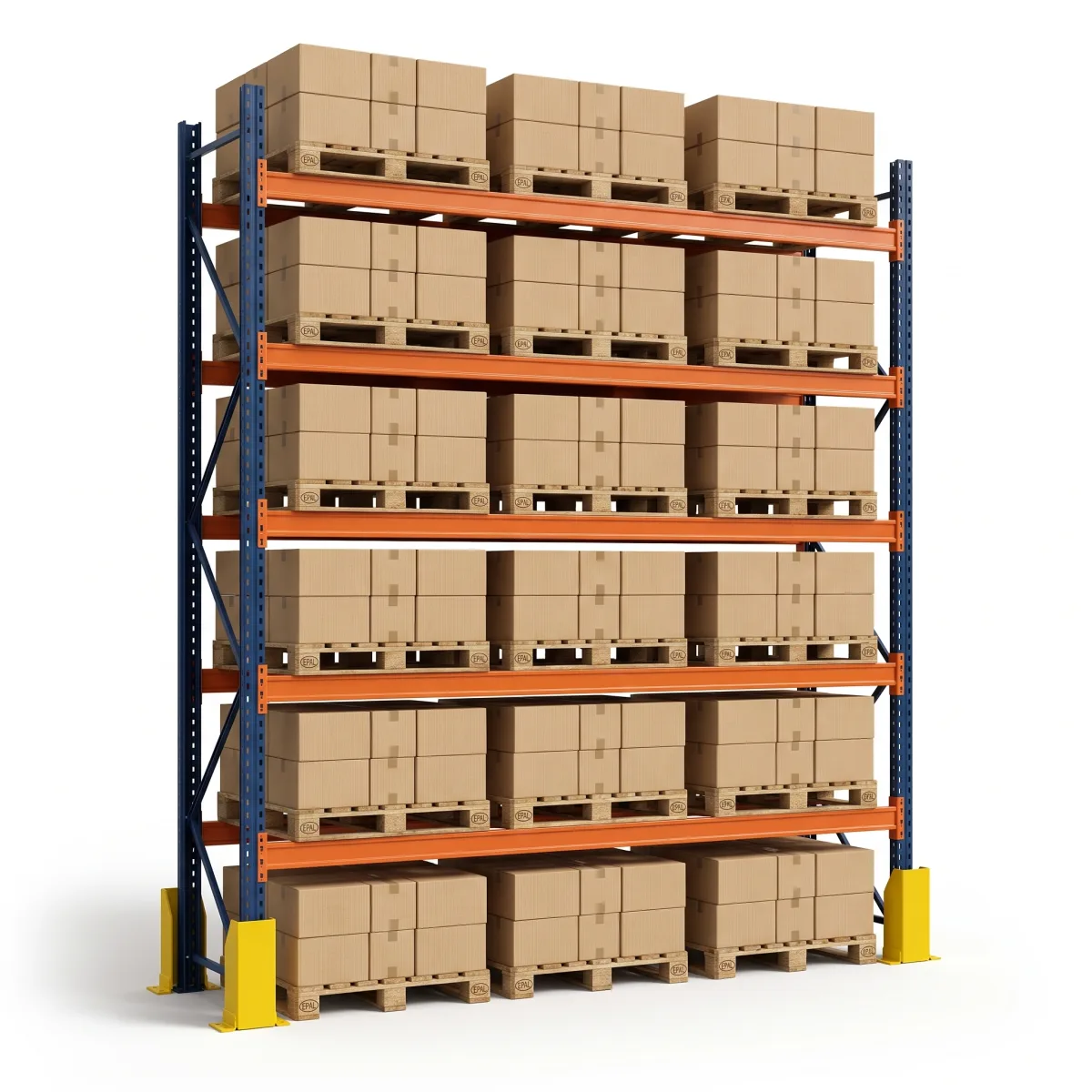 Étagères de Stockage pour Palettes 1000 kg · 5 Niveaux · 353x269 cm Bleu/Orange 2