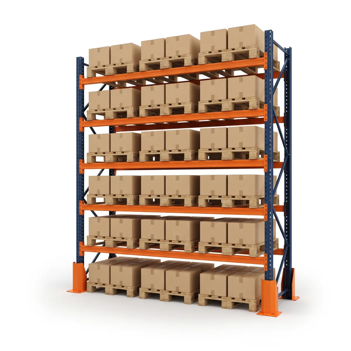 Étagères de Stockage pour Palettes 1000 kg · 5 Niveaux · 353x269 cm Bleu/Orange 5