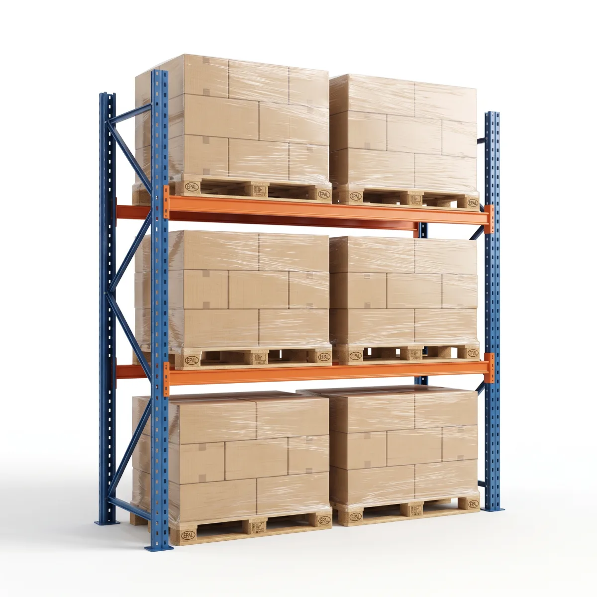 Prateleiras Industriais de Aço 1000 kg · 2 Níveis · 353x184 cm Azul/Laranja 15