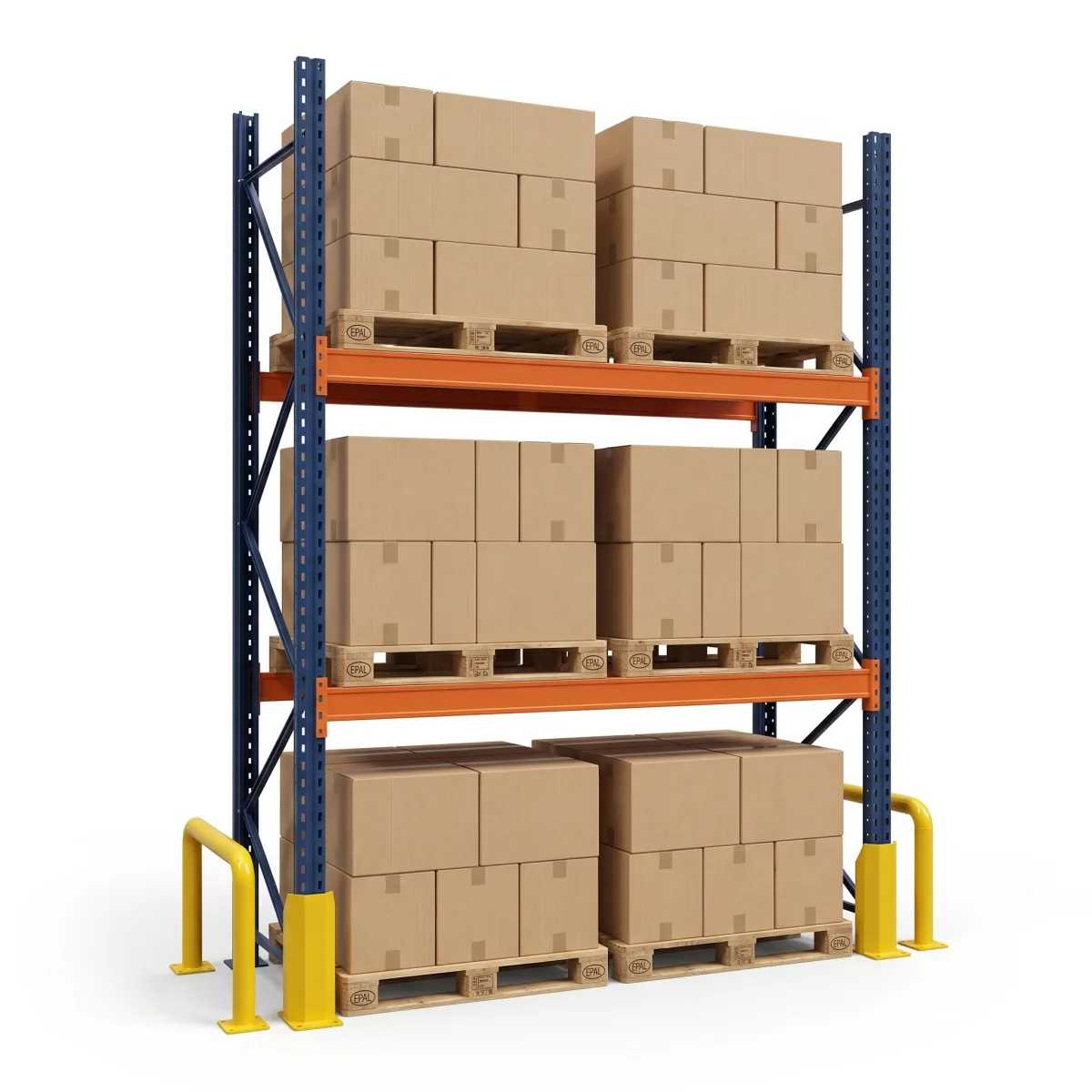 Prateleiras Industriais de Aço 1000 kg · 2 Níveis · 353x184 cm Azul/Laranja 4