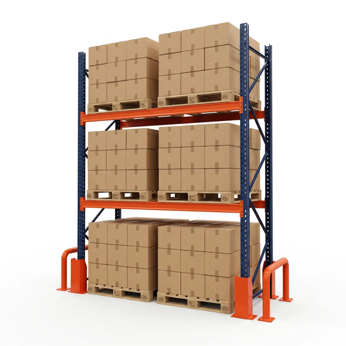 Prateleiras Industriais de Aço 1000 kg · 2 Níveis · 353x184 cm Azul/Laranja 7