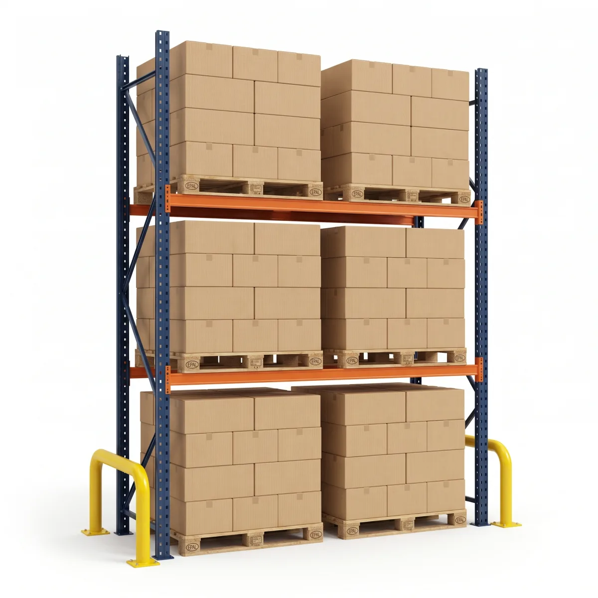 Prateleiras Industriais de Aço 1000 kg · 2 Níveis · 353x184 cm Azul/Laranja 3