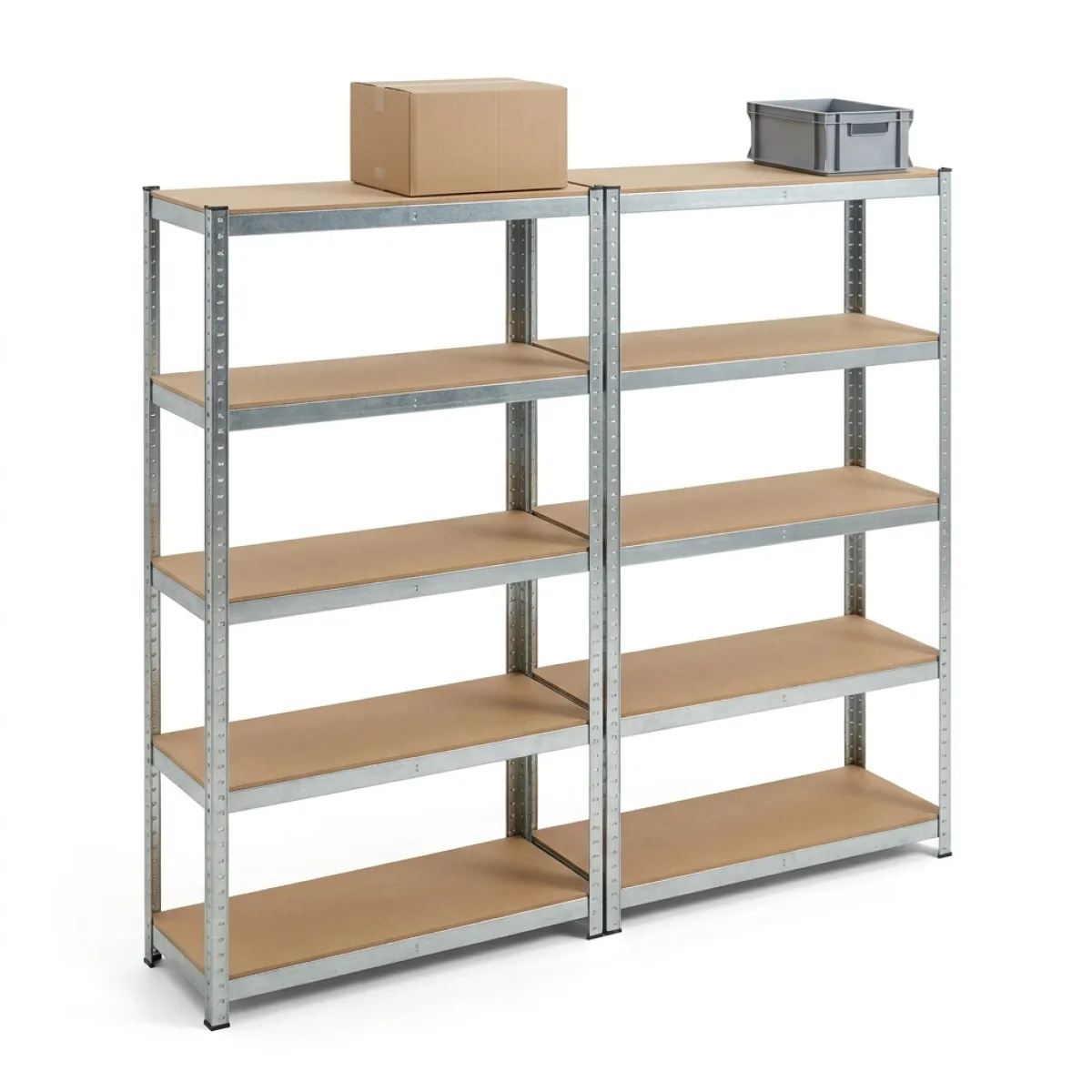 Prateleiras para Arrumação Reta 2 Módulos · 180x90x40 cm · Galvanizado