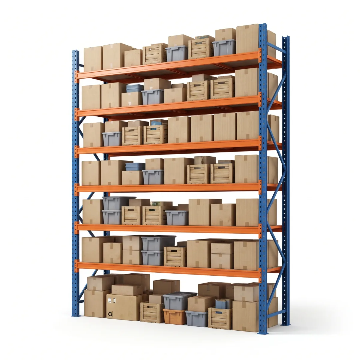 Sistema de Armazenagem Porta Paletes 1000 kg · 6 Níveis · 353x269 cm Azul/Laranja 15