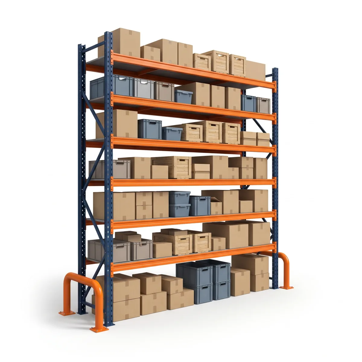 Sistema de Armazenagem Porta Paletes 1000 kg · 6 Níveis · 353x269 cm Azul/Laranja 6