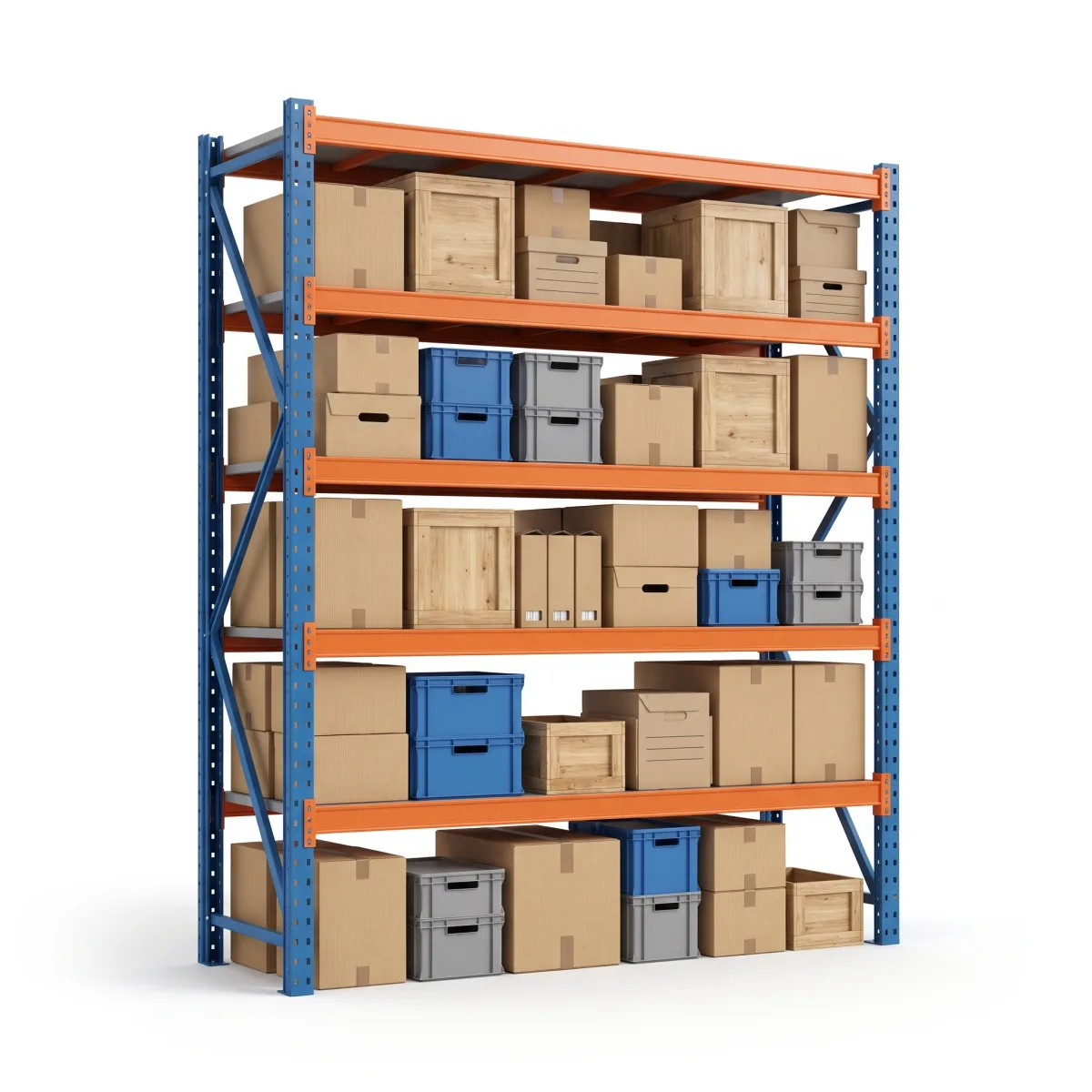Scaffali per Logistica 1000 kg · 5 Livelli · 255x184x100 cm · 2 pallet