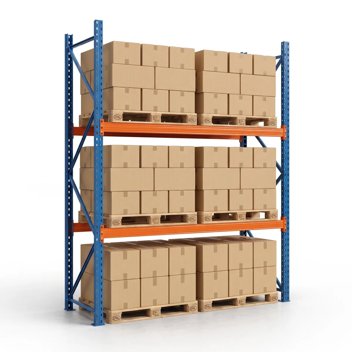 Scaffali per Pallet 1000 kg · 2 Livelli · 353x184x100 cm · 2 pallet