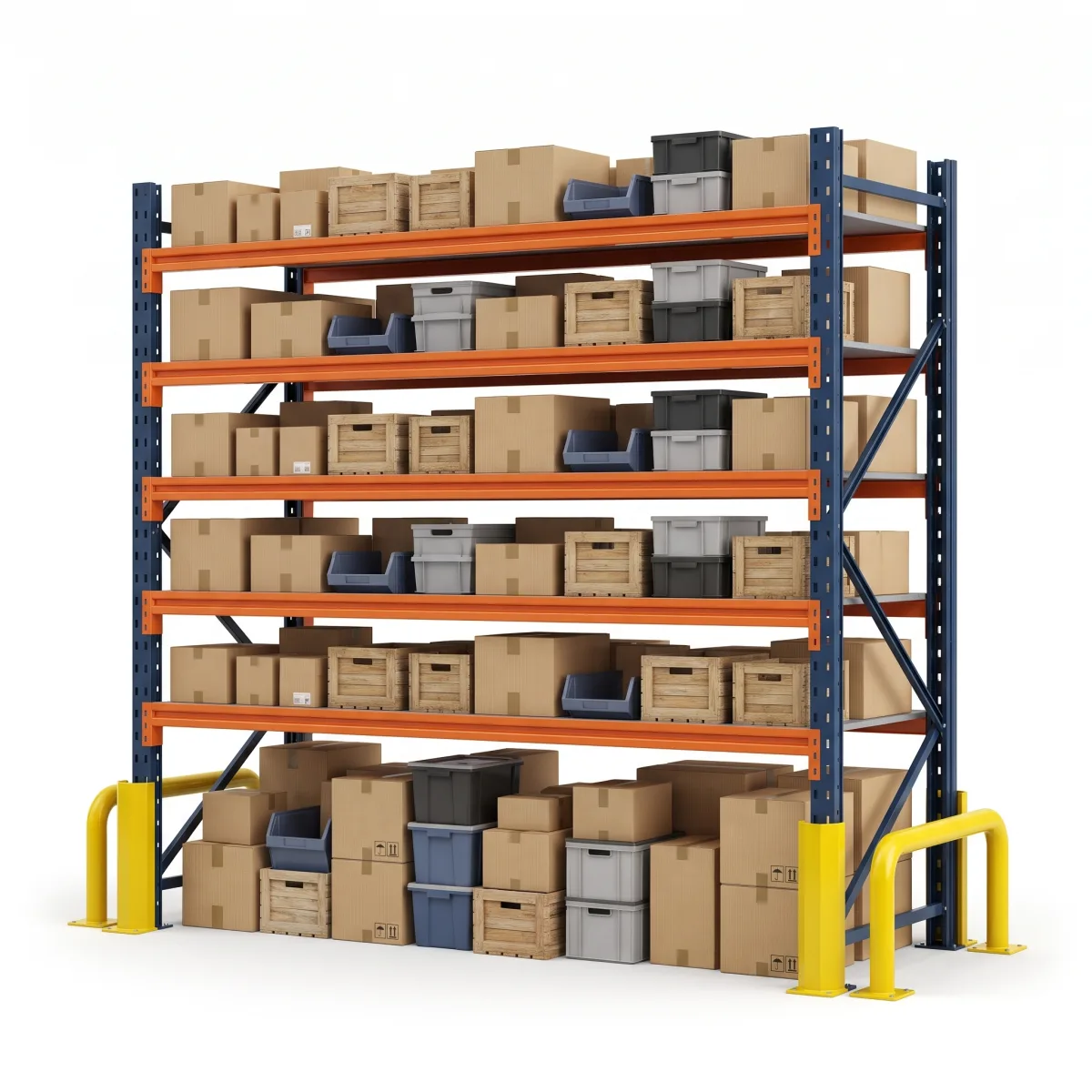 Prateleira Porta Pallet 1500 kg · 5 Níveis · 255x269 cm Azul/Laranja 4