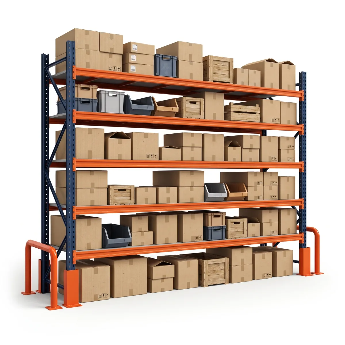 Prateleira Porta Pallet 1500 kg · 5 Níveis · 255x269 cm Azul/Laranja 7