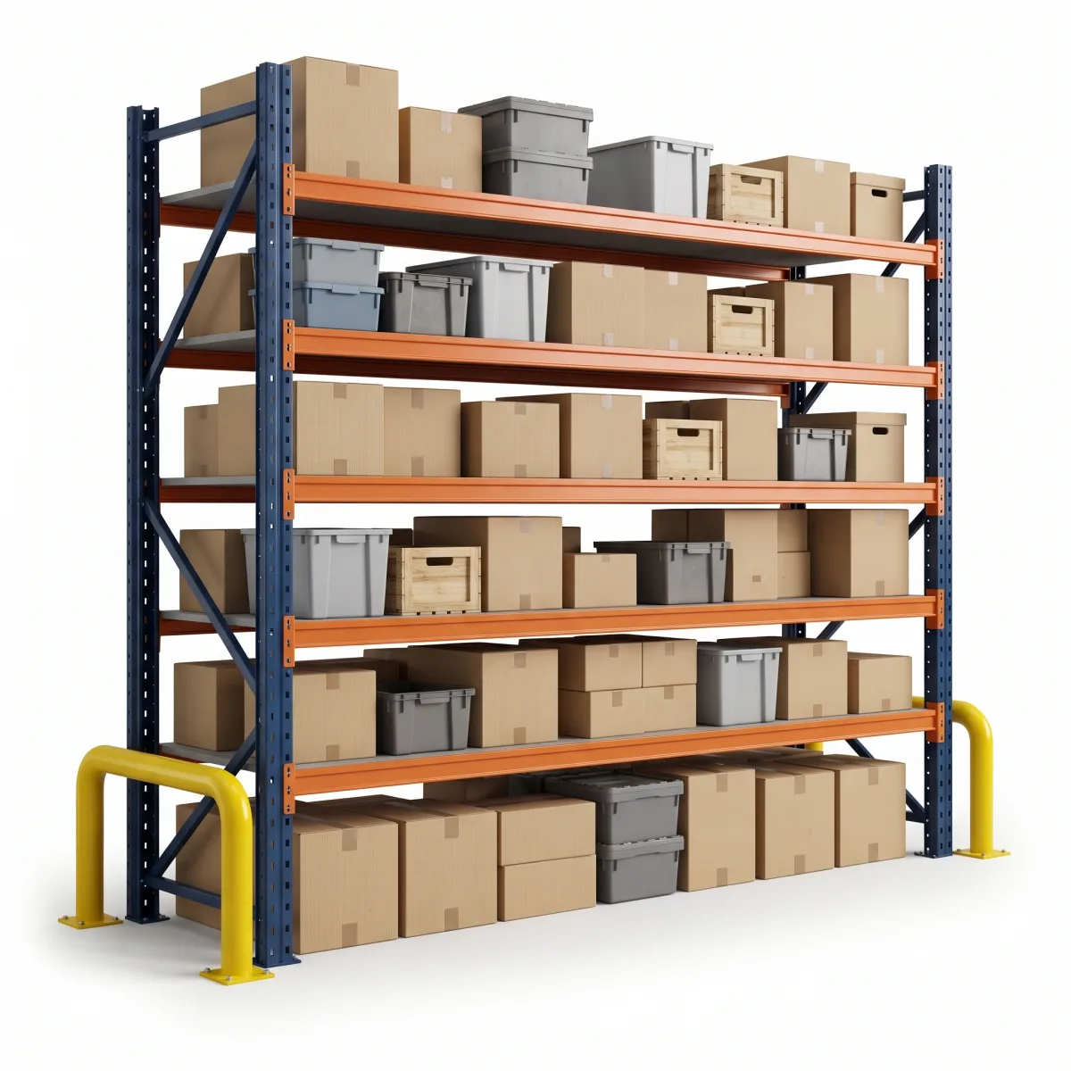 Prateleira Porta Pallet 1500 kg · 5 Níveis · 255x269 cm Azul/Laranja 3
