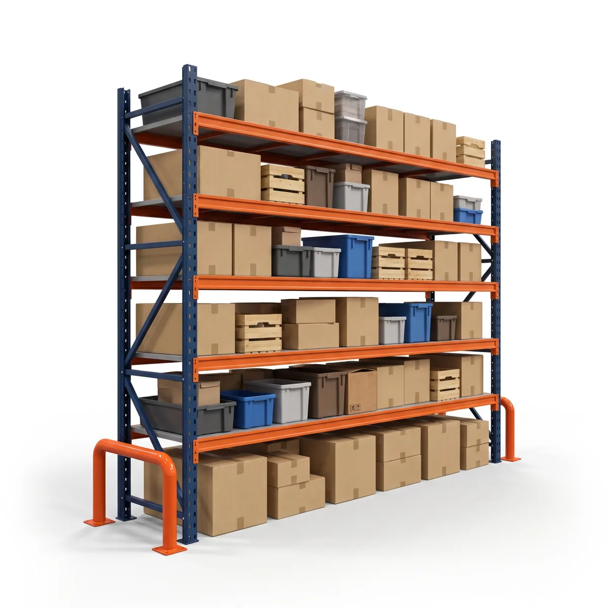 Prateleira Porta Pallet 1500 kg · 5 Níveis · 255x269 cm Azul/Laranja 6