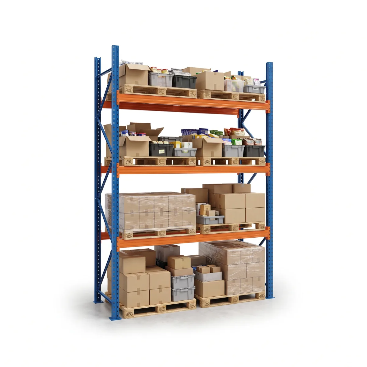 Rack à palettes pour charge lourde 1000 kg · 3 niveaux · 300x184 cm Bleu/Orange 8