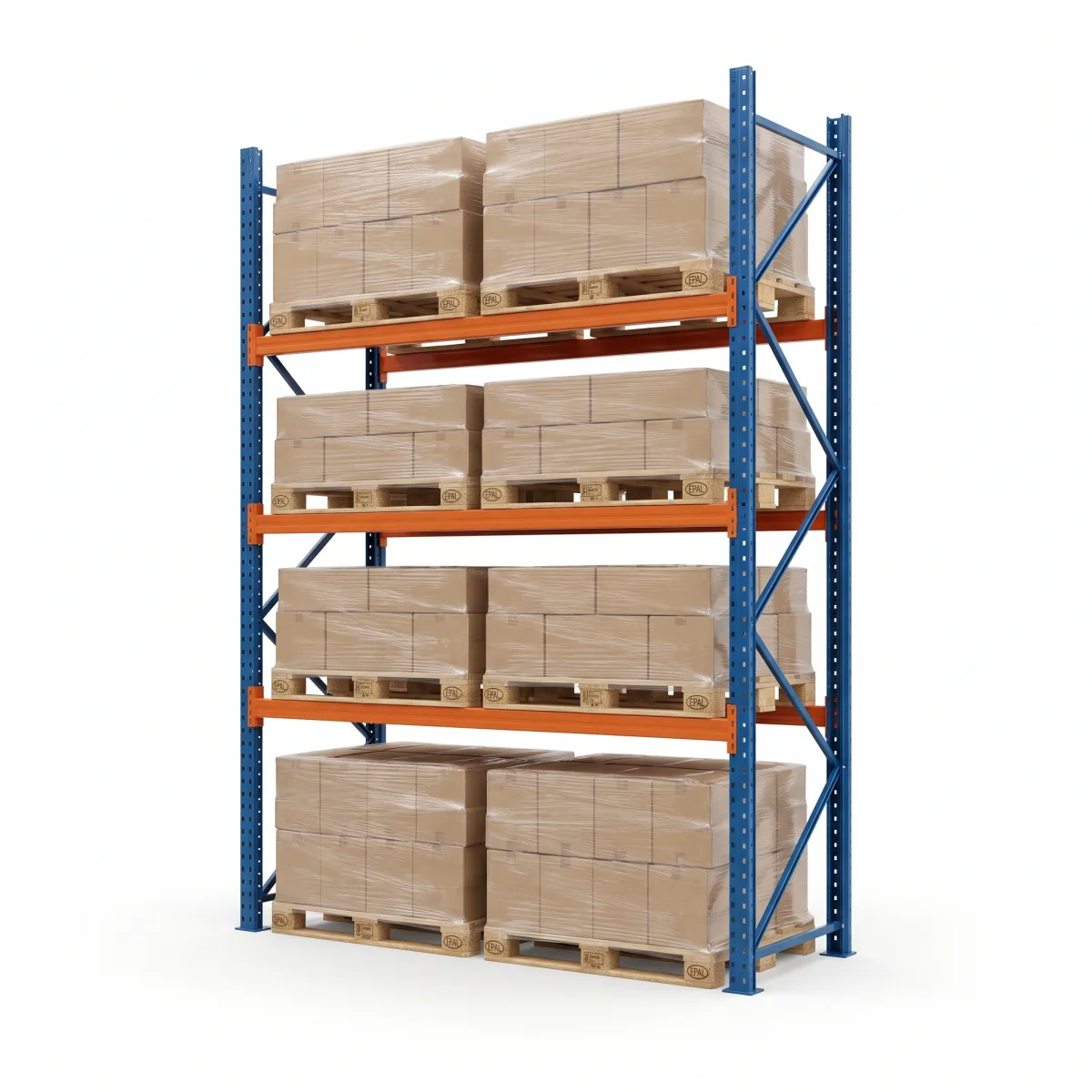 Rack à palettes pour charge lourde 1000 kg · 3 niveaux · 300x184 cm Bleu/Orange 16