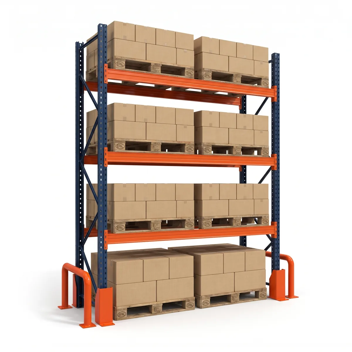 Rack à palettes pour charge lourde 1000 kg · 3 niveaux · 300x184 cm Bleu/Orange 7
