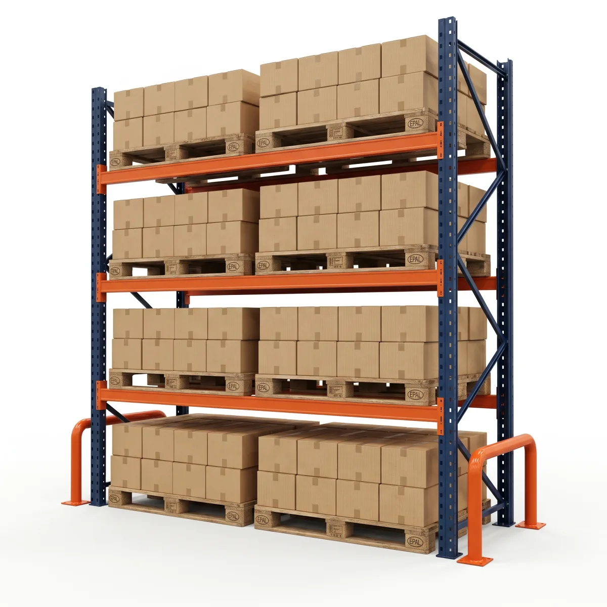 Rack à palettes pour charge lourde 1000 kg · 3 niveaux · 300x184 cm Bleu/Orange 6