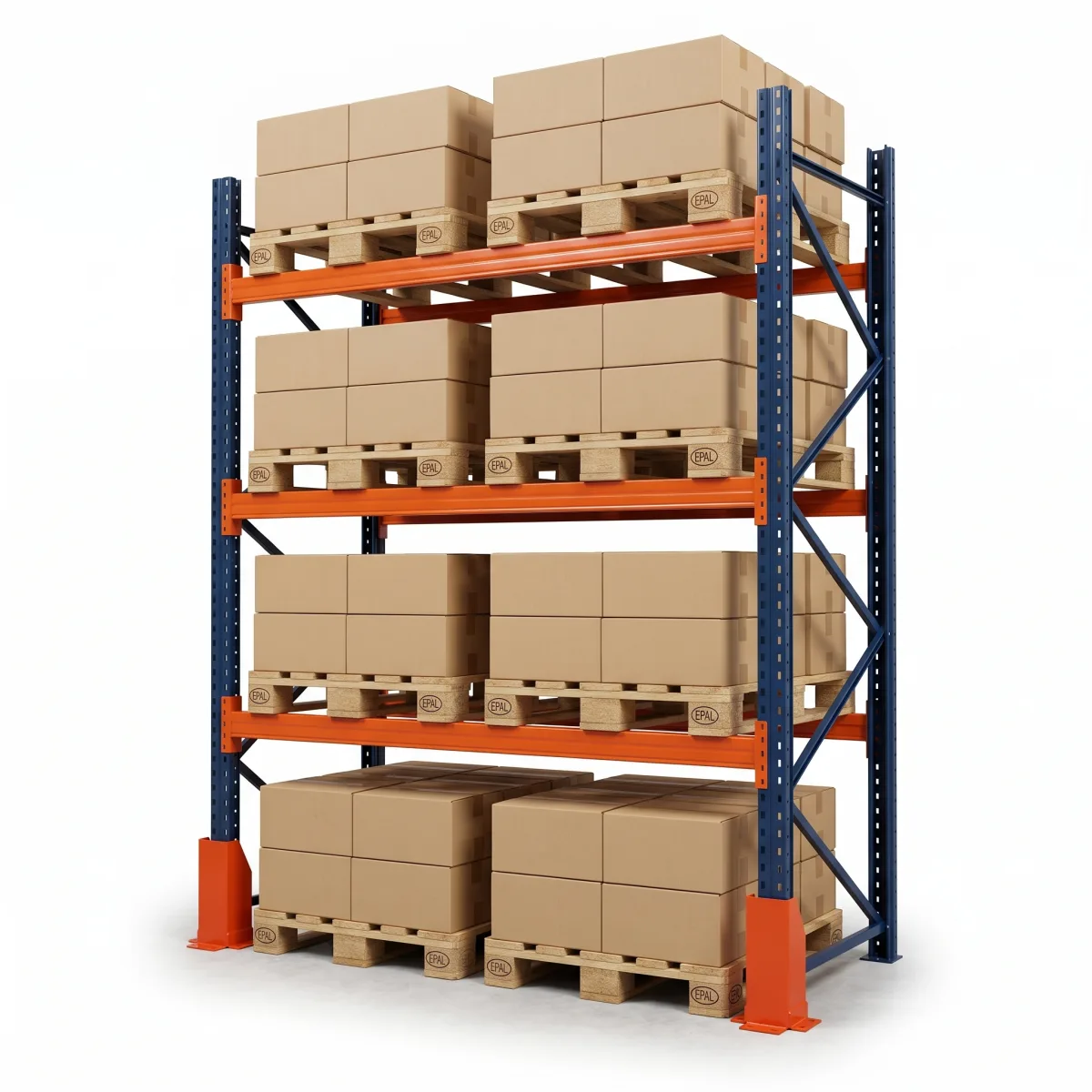 Rack à palettes pour charge lourde 1000 kg · 3 niveaux · 300x184 cm Bleu/Orange 5