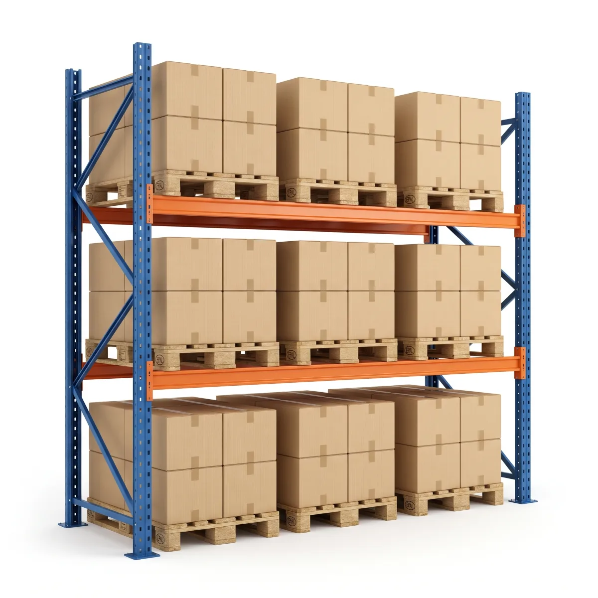 Scaffalatura Porta Pallet 1000 kg · 2 Livelli · 255x269 cm