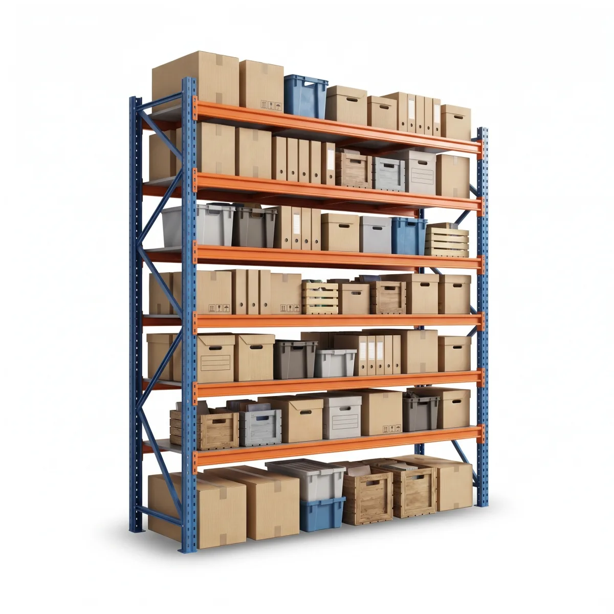Scaffalature in metallo per magazzino 1000 kg · 6 livelli · 353x184 cm