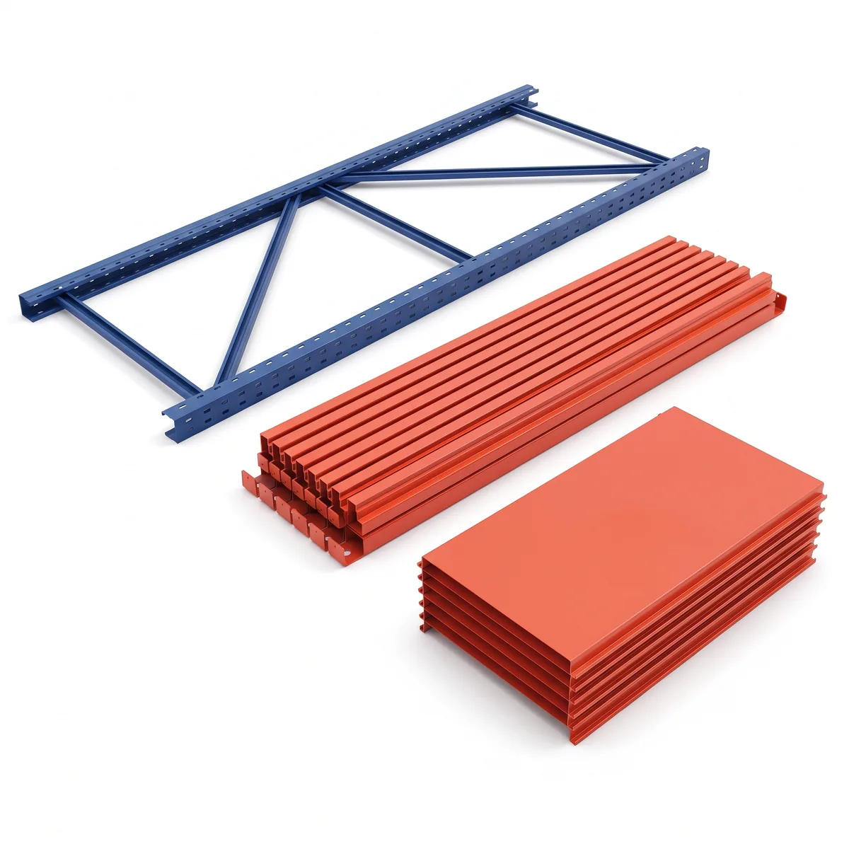 Module Complémentaire de Rayonnage · 200×200×60 · Bleu/Orange Bleu/Orange 2